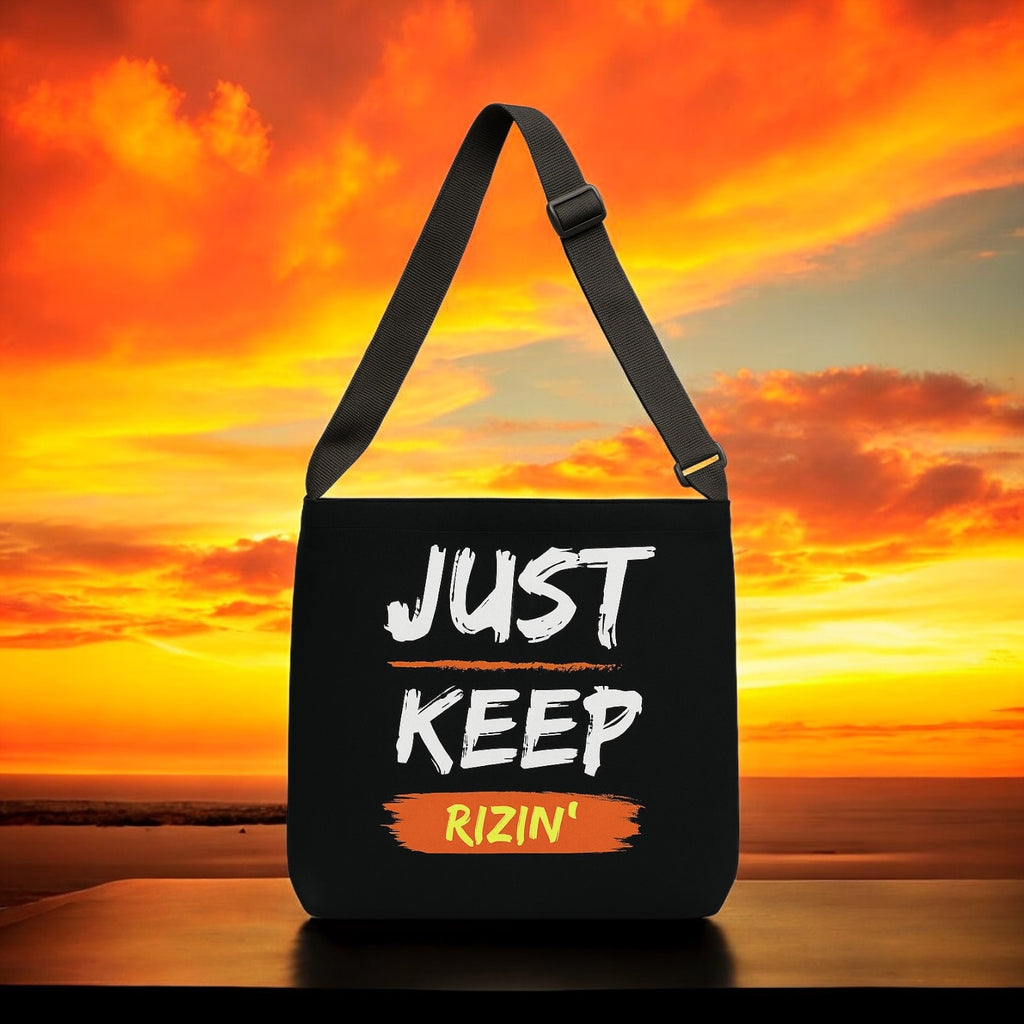 Just Keep Rizin’ Adjustable Tote Bag (Jet Black)
