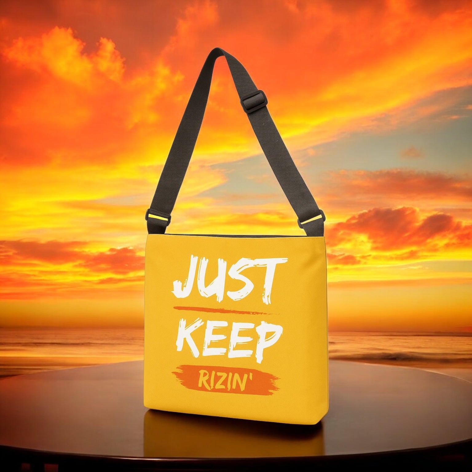 Just Keep Rizin’ Adjustable Tote Bag (Marigold Yellow)
